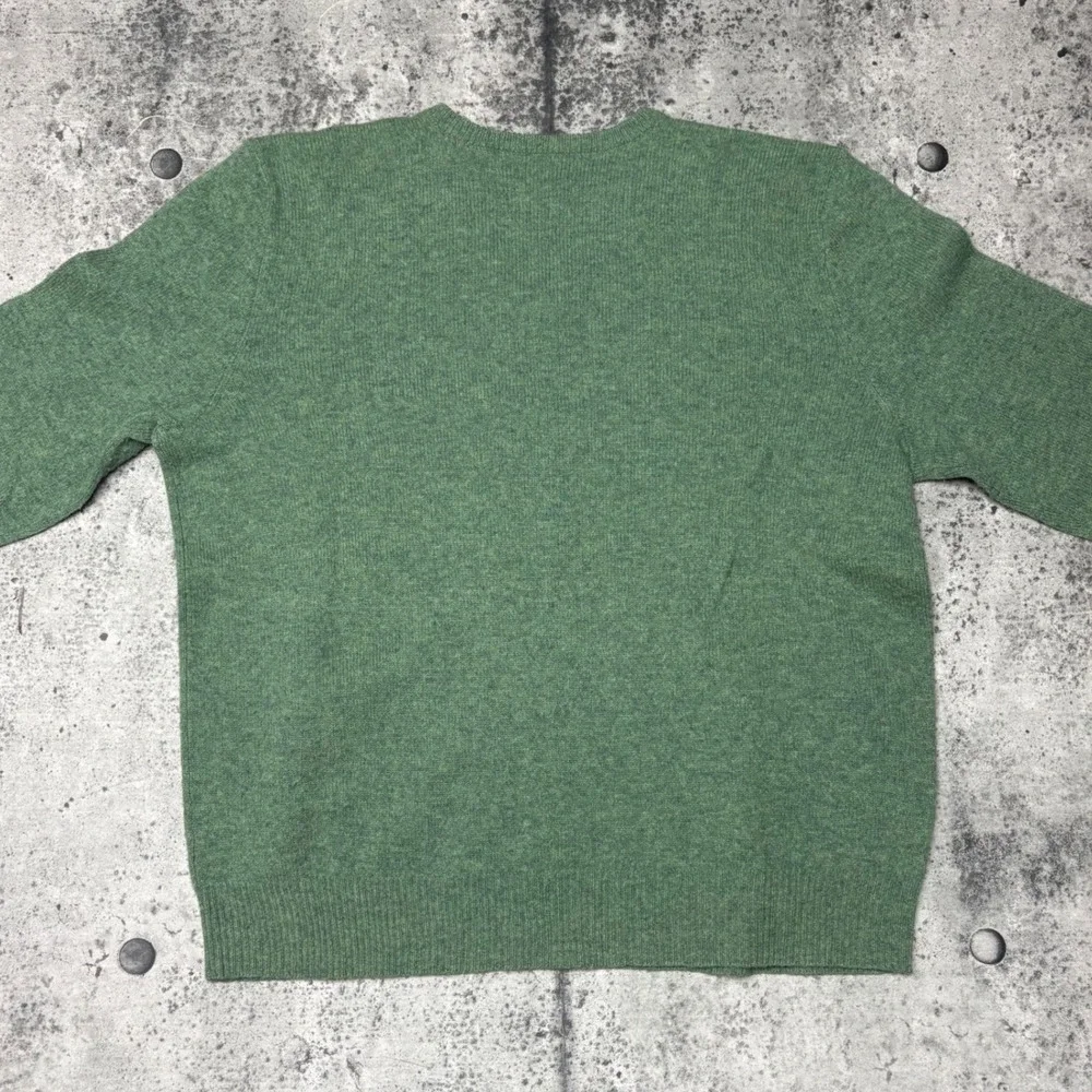 Polo Ralph Lauren Mens XL Lambswool V-Neck Sweater Sage Green Heather Knit Pony